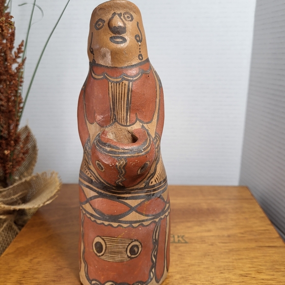 Vintage Hand Painted Red Clay Pottery Angel - Picture 11 of 16